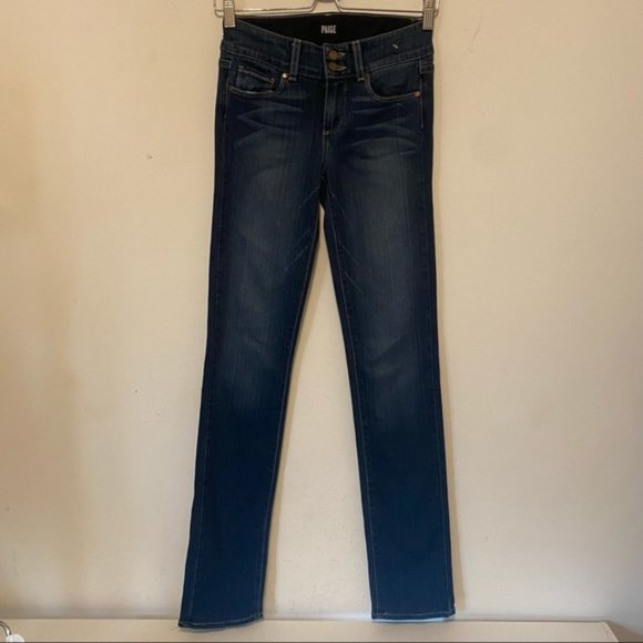 Paige Hidden Hills Mid Rise Straight Leg Dark wash Jeans Size 25 - Picture 11 of 14